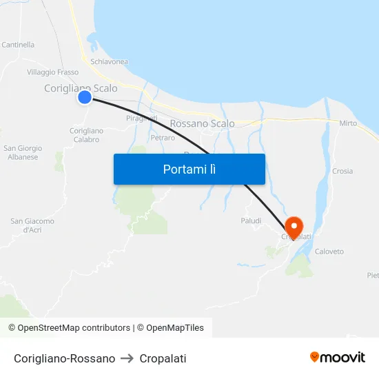 Corigliano-Rossano to Cropalati map