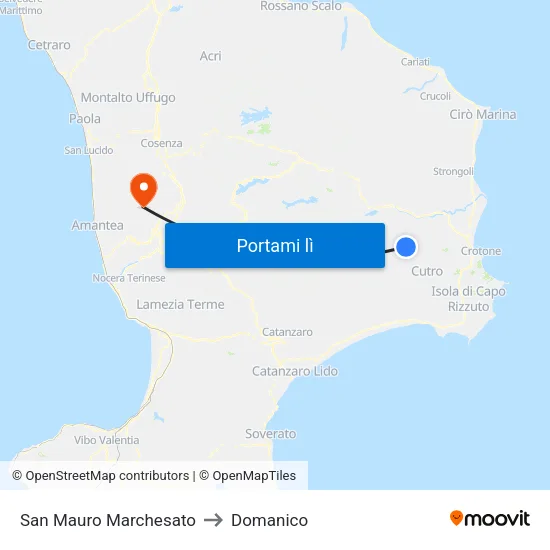 San Mauro Marchesato to Domanico map