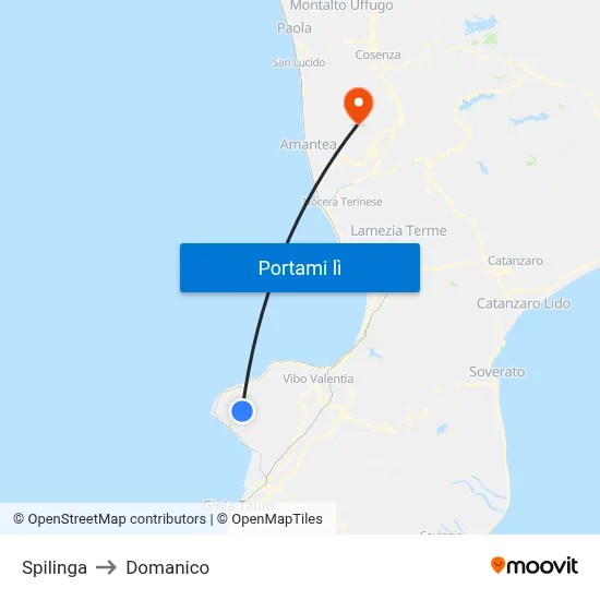 Spilinga to Domanico map
