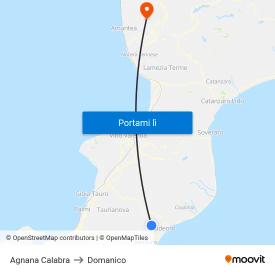 Agnana Calabra to Domanico map
