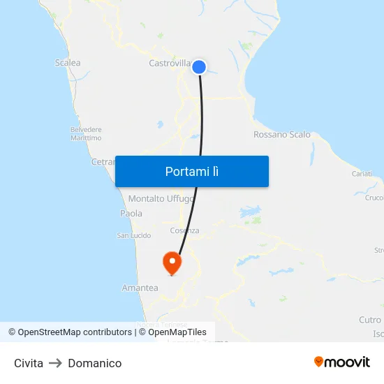Civita to Domanico map