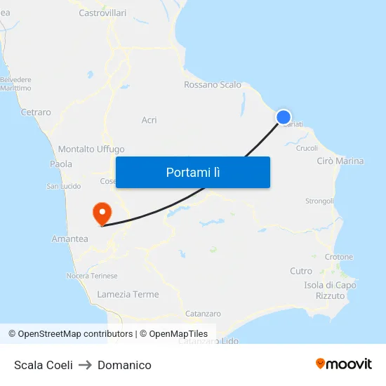 Scala Coeli to Domanico map