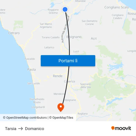 Tarsia to Domanico map
