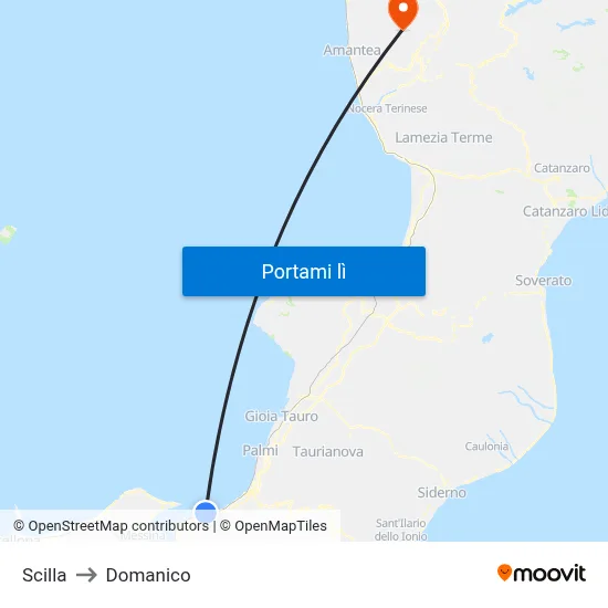 Scilla to Domanico map