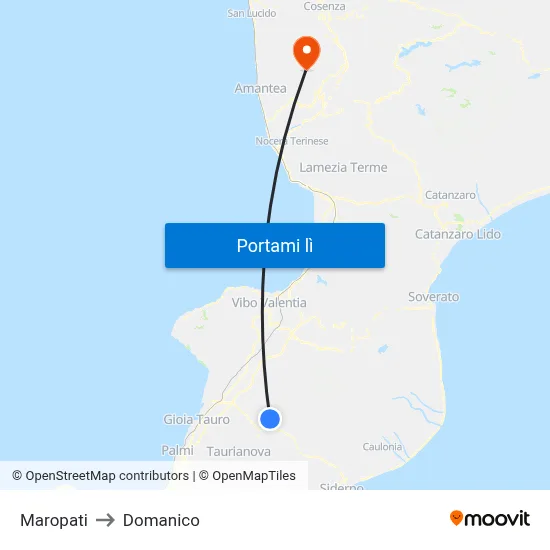 Maropati to Domanico map