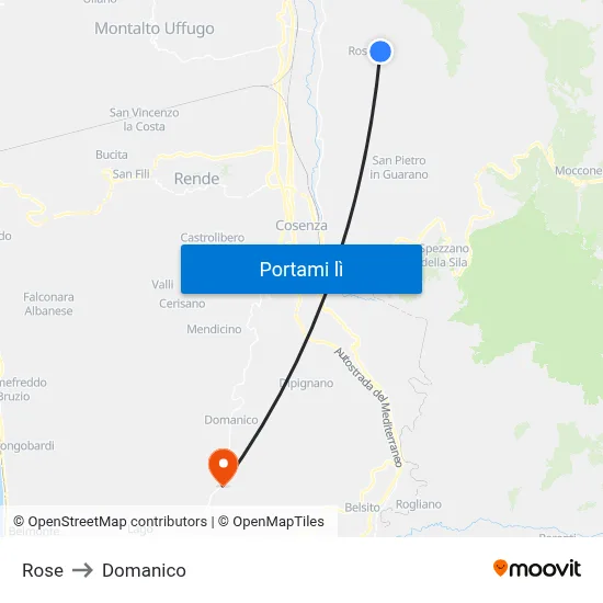 Rose to Domanico map