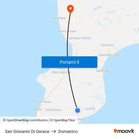 San Giovanni Di Gerace to Domanico map