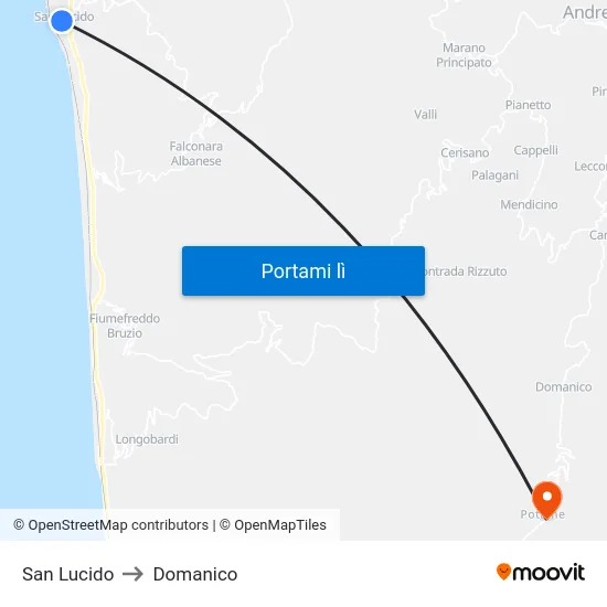 San Lucido to Domanico map