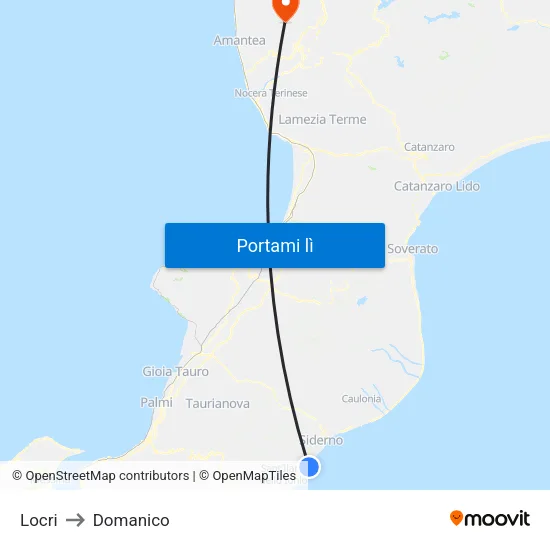 Locri to Domanico map