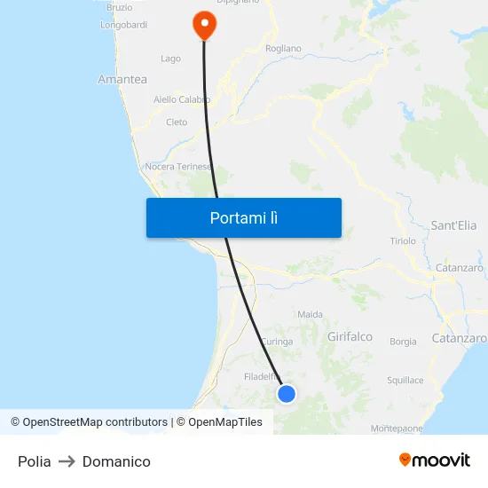 Polia to Domanico map