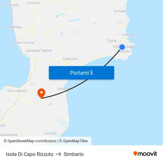Isola Di Capo Rizzuto to Simbario map