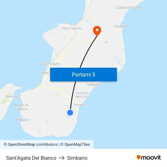 Sant'Agata Del Bianco to Simbario map