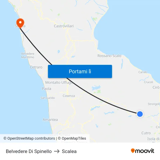 Belvedere Di Spinello to Scalea map