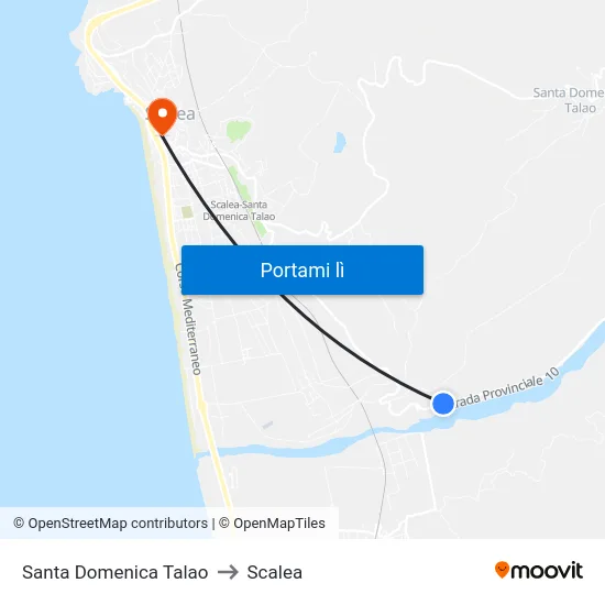 Santa Domenica Talao to Scalea map