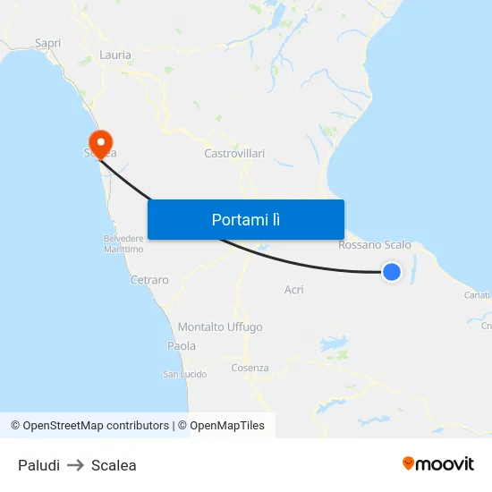 Paludi to Scalea map