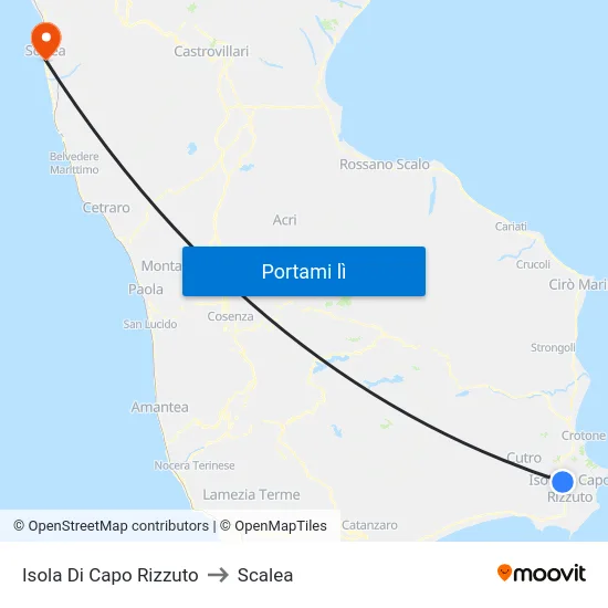 Isola Di Capo Rizzuto to Scalea map