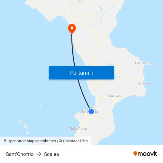Sant'Onofrio to Scalea map