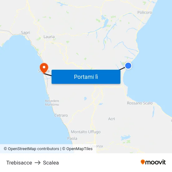 Trebisacce to Scalea map
