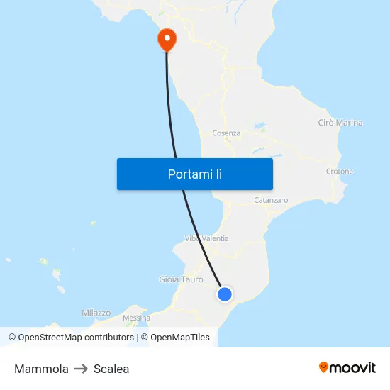 Mammola to Scalea map