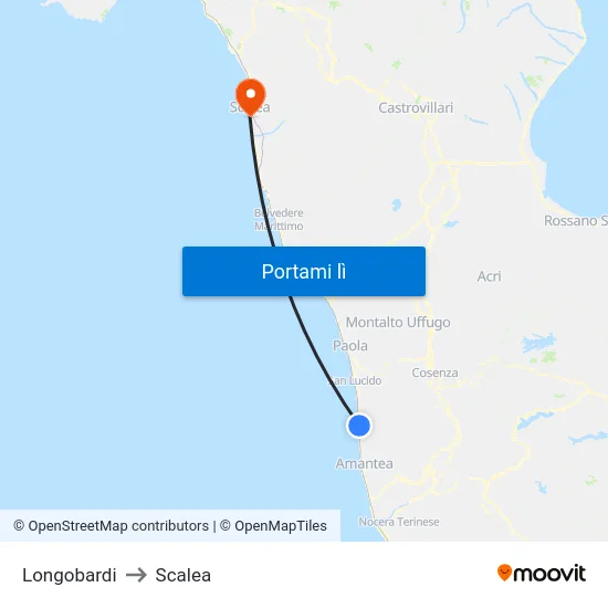 Longobardi to Scalea map