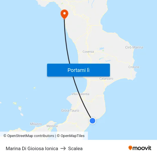 Marina Di Gioiosa Ionica to Scalea map