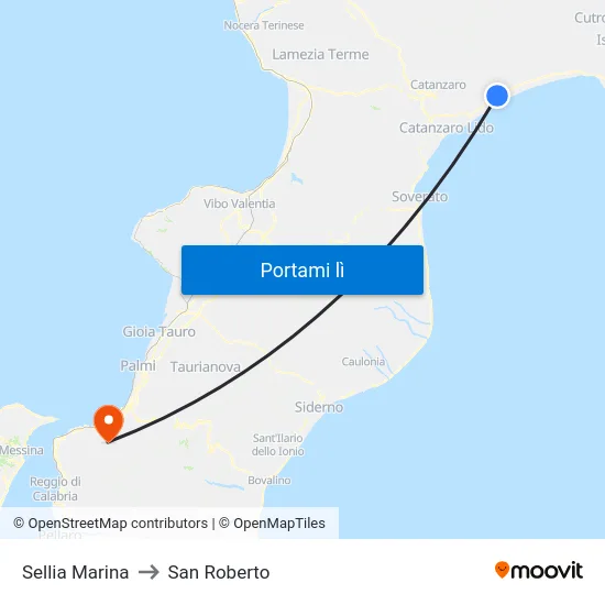 Sellia Marina to San Roberto map