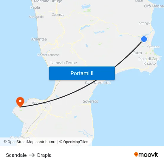 Scandale to Drapia map