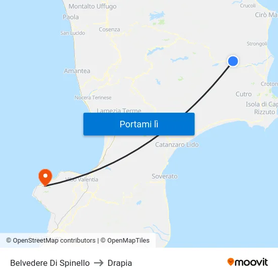 Belvedere Di Spinello to Drapia map