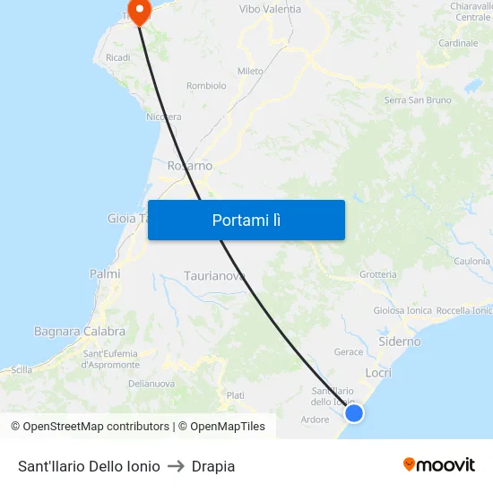 Sant'Ilario Dello Ionio to Drapia map
