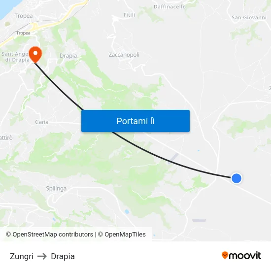 Zungri to Drapia map