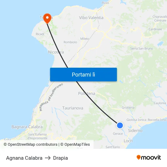 Agnana Calabra to Drapia map