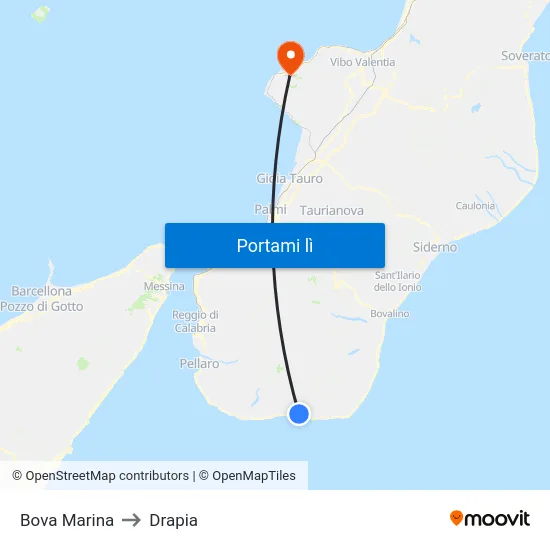 Bova Marina to Drapia map