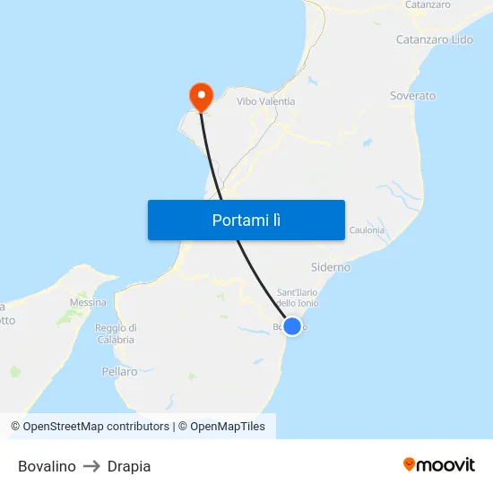 Bovalino to Drapia map