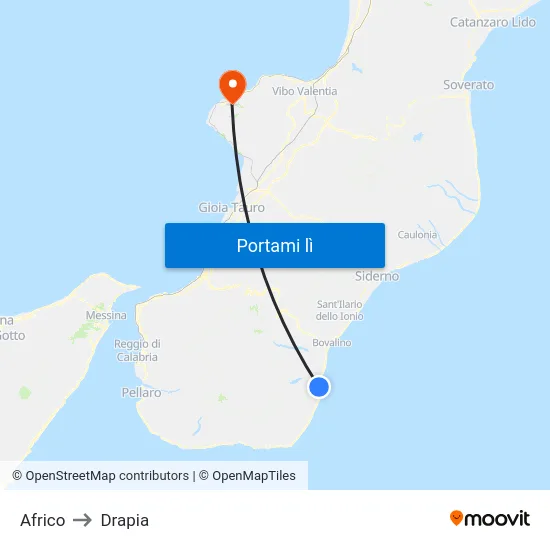 Africo to Drapia map