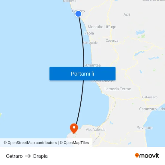 Cetraro to Drapia map