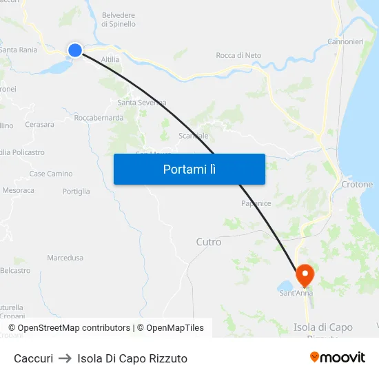 Caccuri to Isola Di Capo Rizzuto map