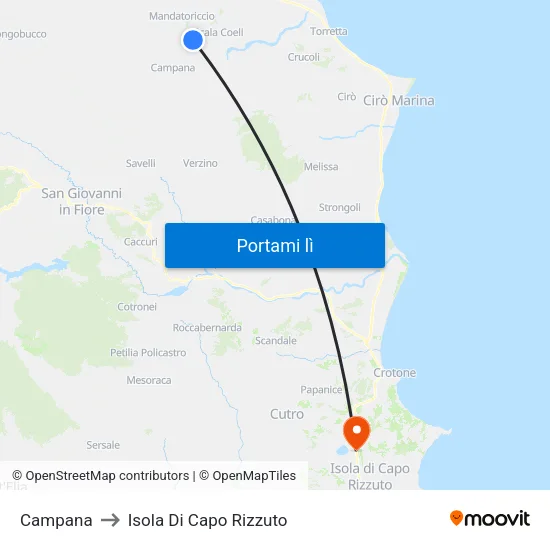 Campana to Isola Di Capo Rizzuto map