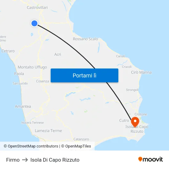 Firmo to Isola Di Capo Rizzuto map