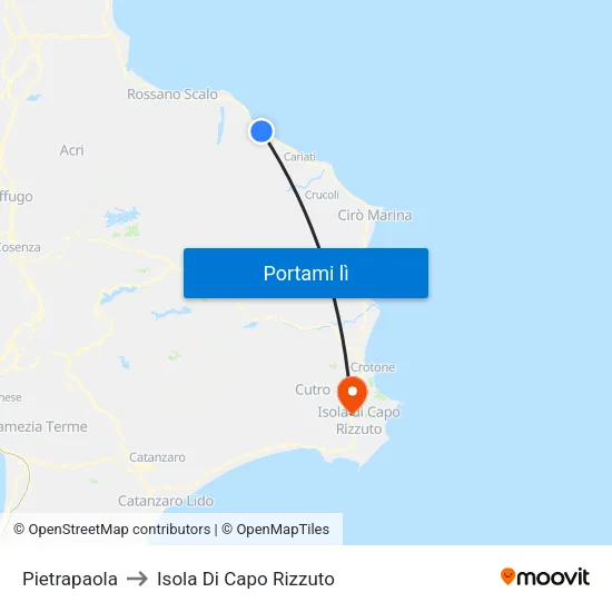 Pietrapaola to Isola Di Capo Rizzuto map