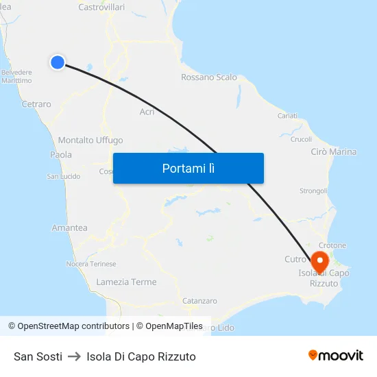 San Sosti to Isola Di Capo Rizzuto map