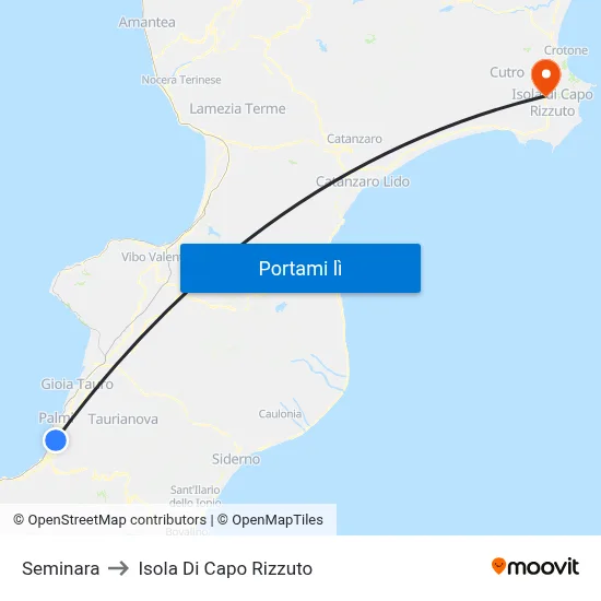 Seminara to Isola Di Capo Rizzuto map