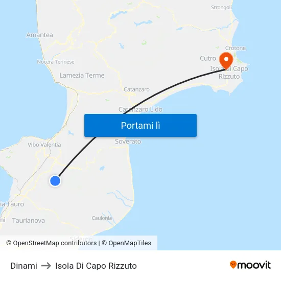 Dinami to Isola Di Capo Rizzuto map