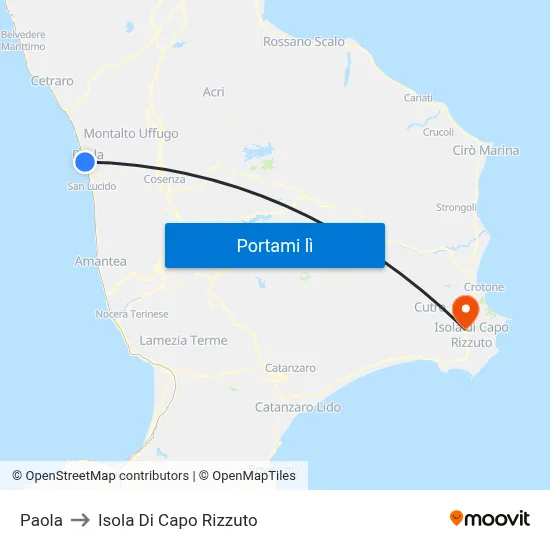 Paola to Isola Di Capo Rizzuto map