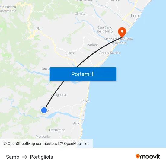 Samo to Portigliola map