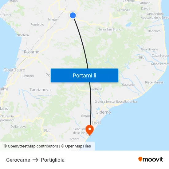 Gerocarne to Portigliola map