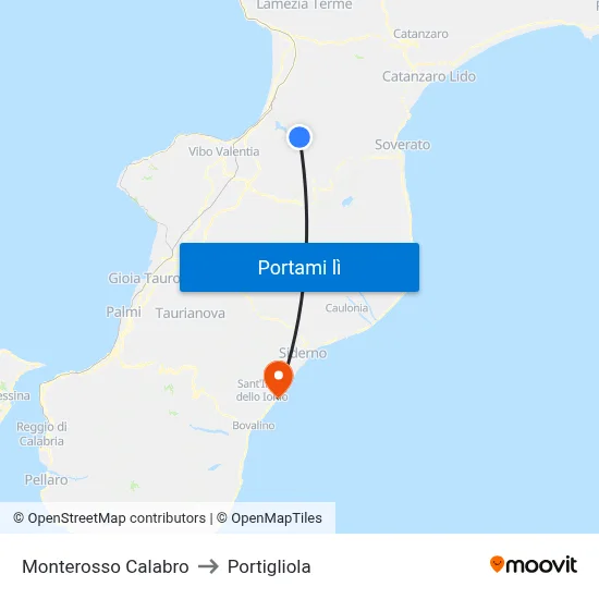 Monterosso Calabro to Portigliola map
