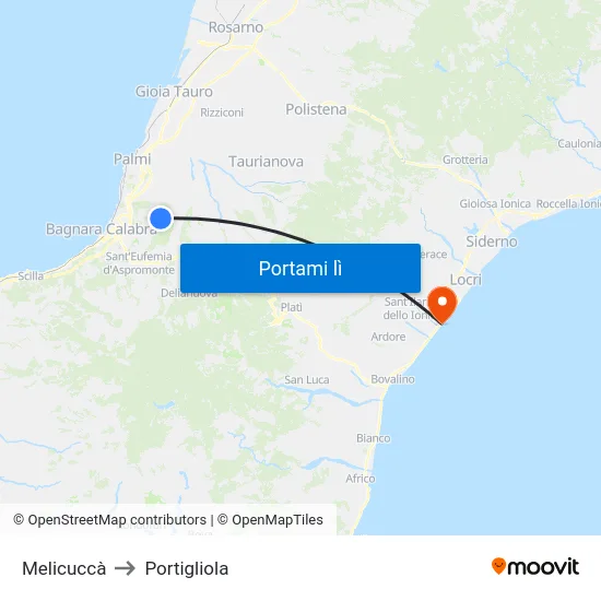 Melicuccà to Portigliola map