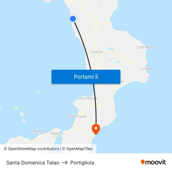 Santa Domenica Talao to Portigliola map