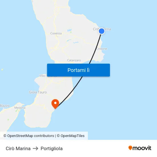 Cirò Marina to Portigliola map