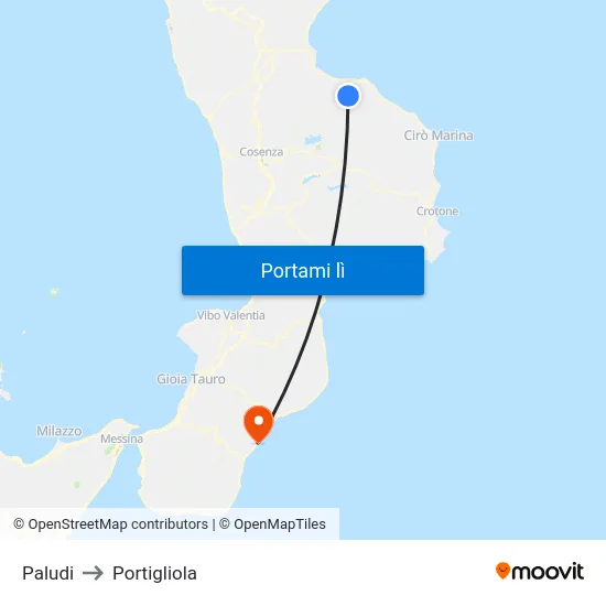 Paludi to Portigliola map